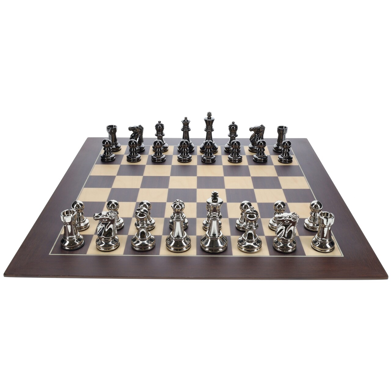 Bobby Fischer Metal Ultimate Chess Set, Wood Board 21.75 in., 3.6 in. King